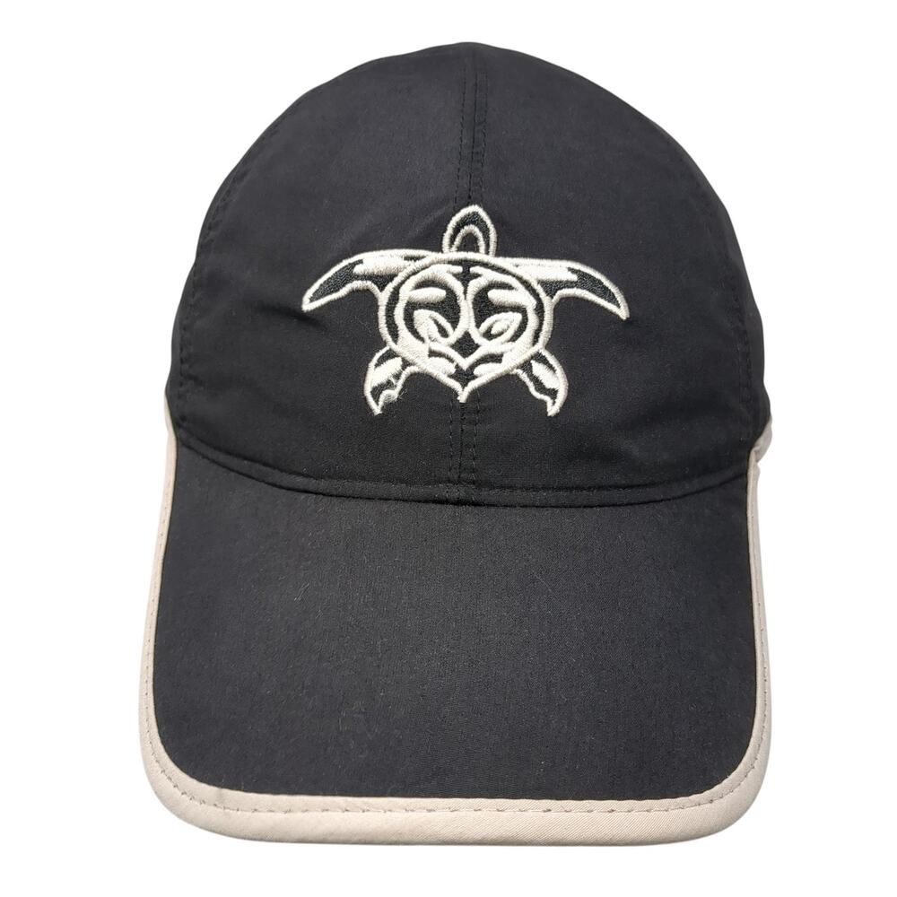 Sea Turtle Maui Strapback Hat Black One Size Adjustable Embroidered
